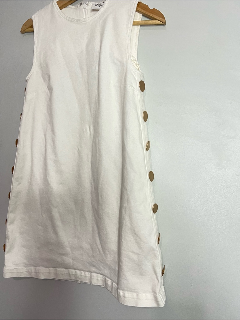 Tuckernuck Hyacinth Hoise Bitst White Mini Dress with gold Buttons size xxs - Picture 4 of 6